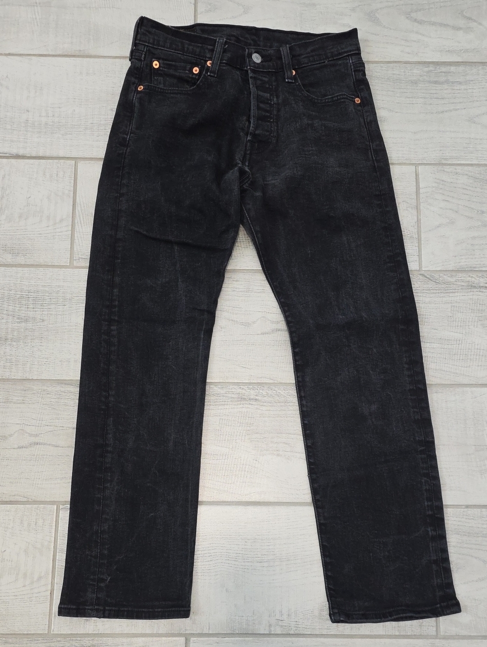 Levi's 501 Button Fly Straight Leg Jeans Men's Size 30x30 Black